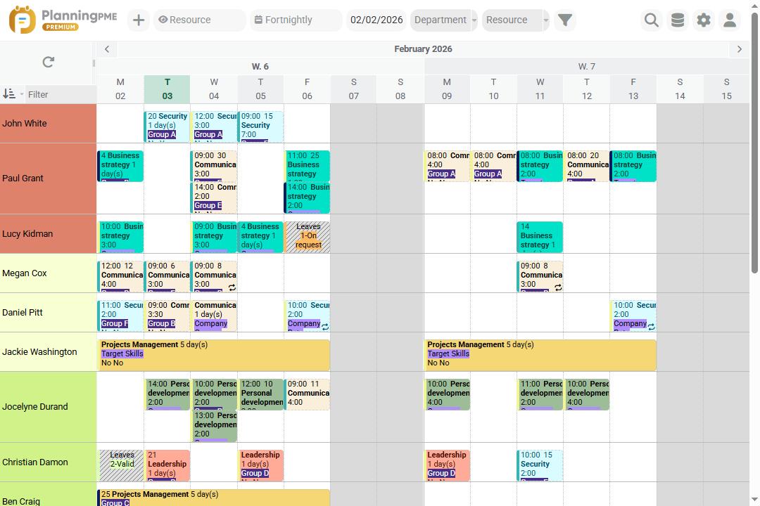 Training and course scheduling