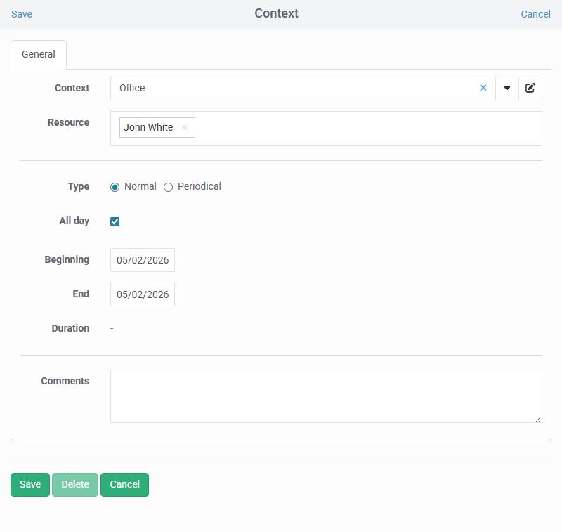 Create contexts on the schedule