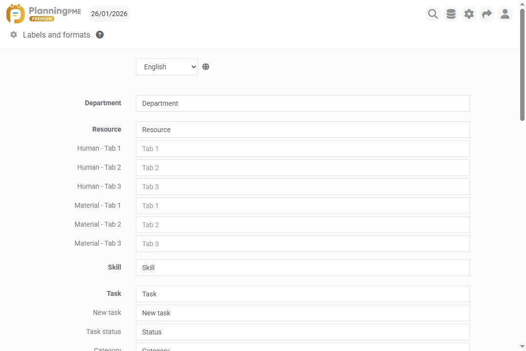 Personalising the data labels