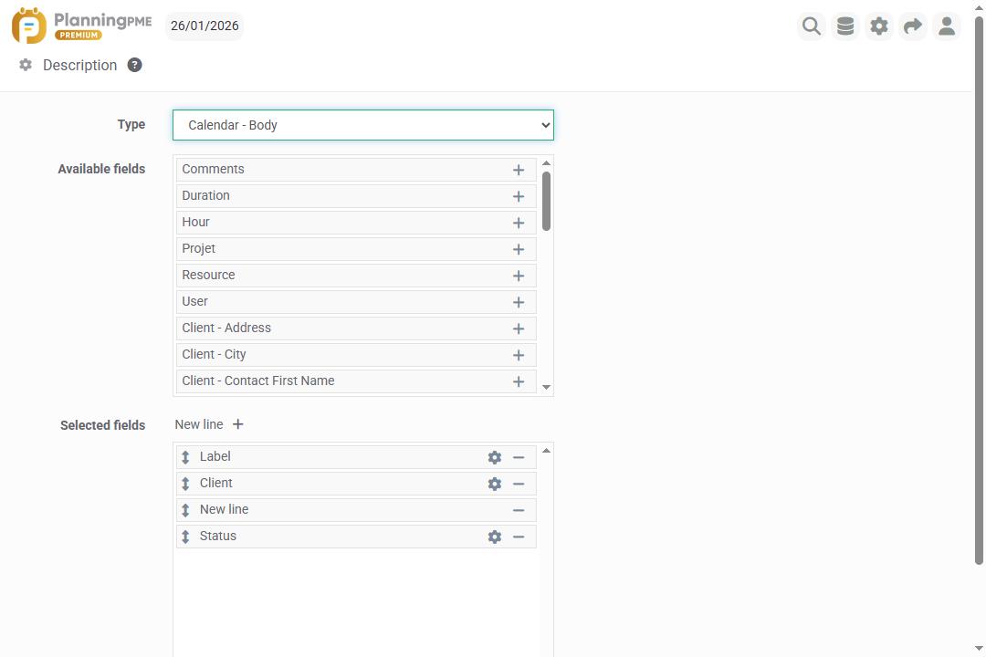 Selecting fields to be synchronised