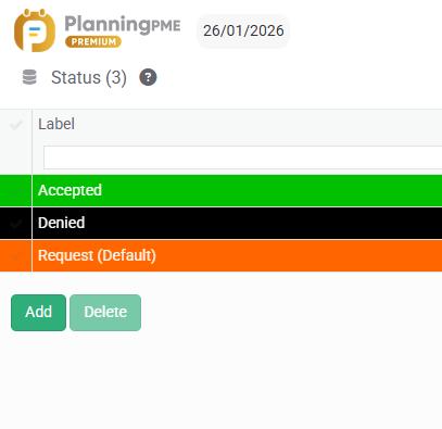 	Custsmise your status list