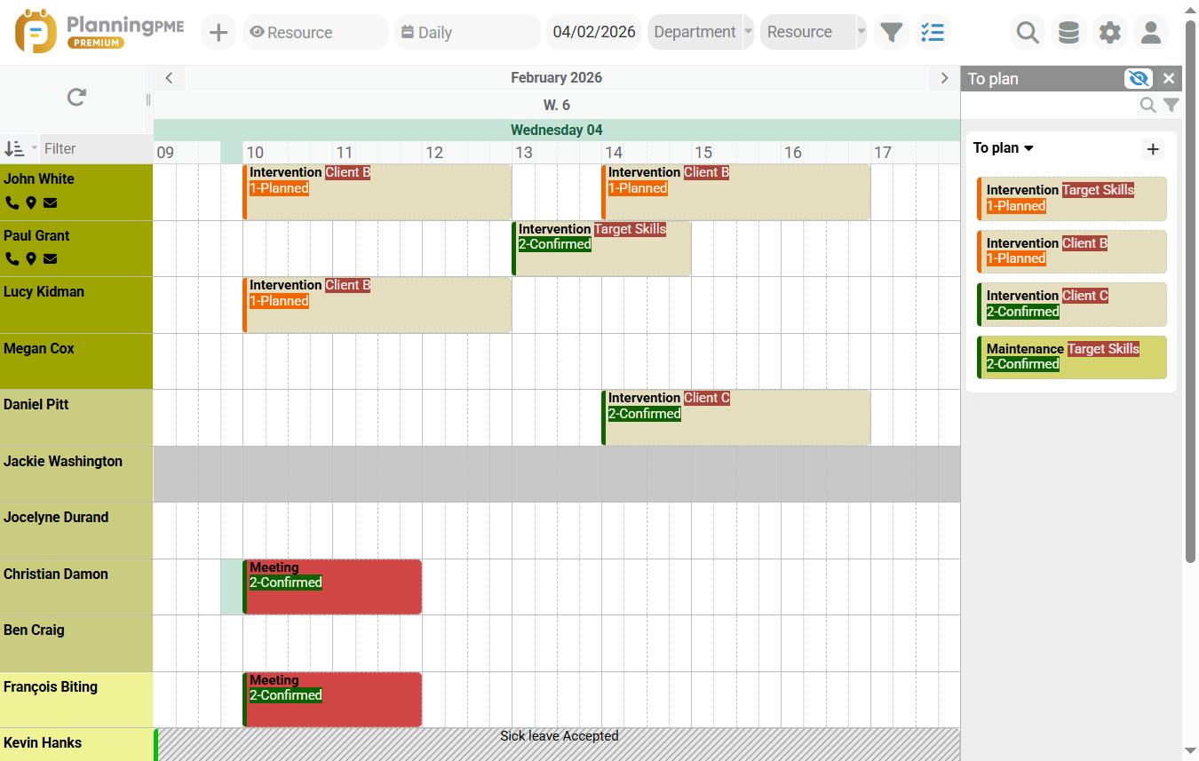 Example of repair and after-sales service schedule