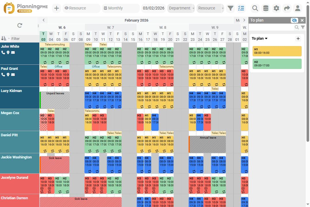 Shift scheduling