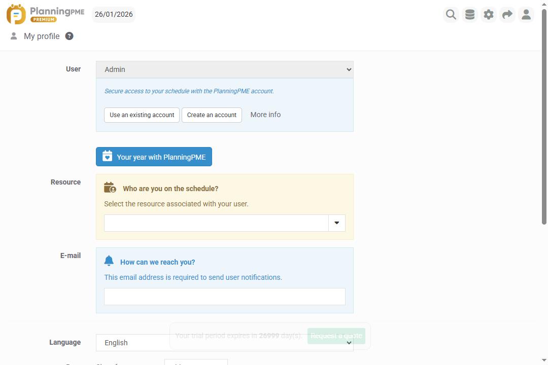 User preferences