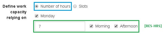Number of hours for the profile