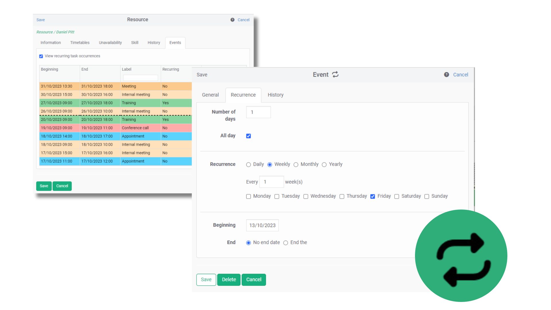 Recurrent tasks